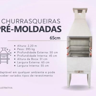 Bens Diversos – 15 (quinze) churrasqueiras novas pré-moldadas de 65cm, com kit de inox