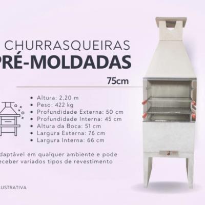 Bens Diversos – 20 (vinte) churrasqueiras novas pré-moldadas de 75cm, com kit de inox