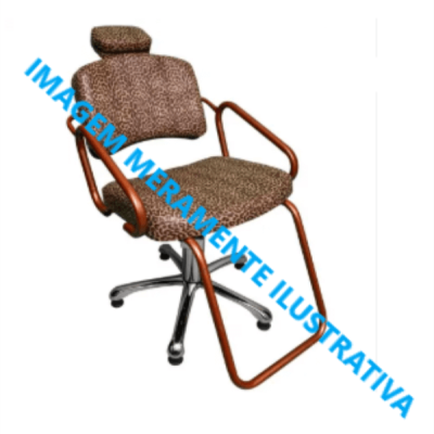 Cadeira para salão, hidráulica giratória/estampa de onça.