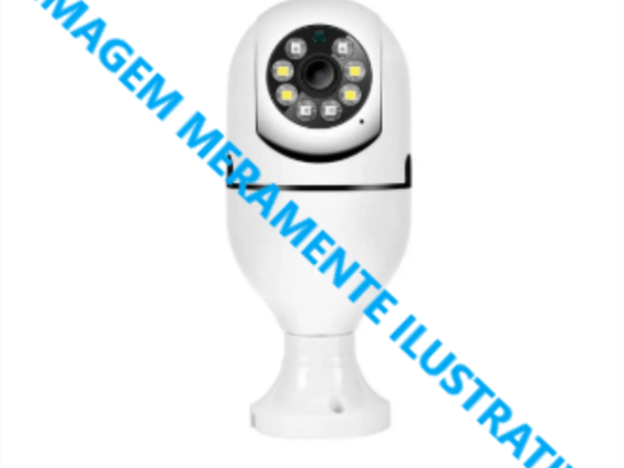 Foto ilustrativa 1 - Câmera de vídeo, c/ WiFi e soquete de lâmpada.