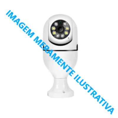 Câmera de vídeo, c/ WiFi e soquete de lâmpada.