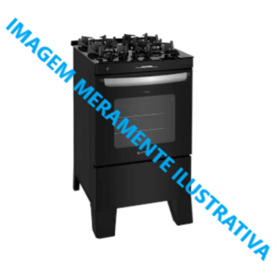 Fogão Atlas Agile Up Glass, preto.