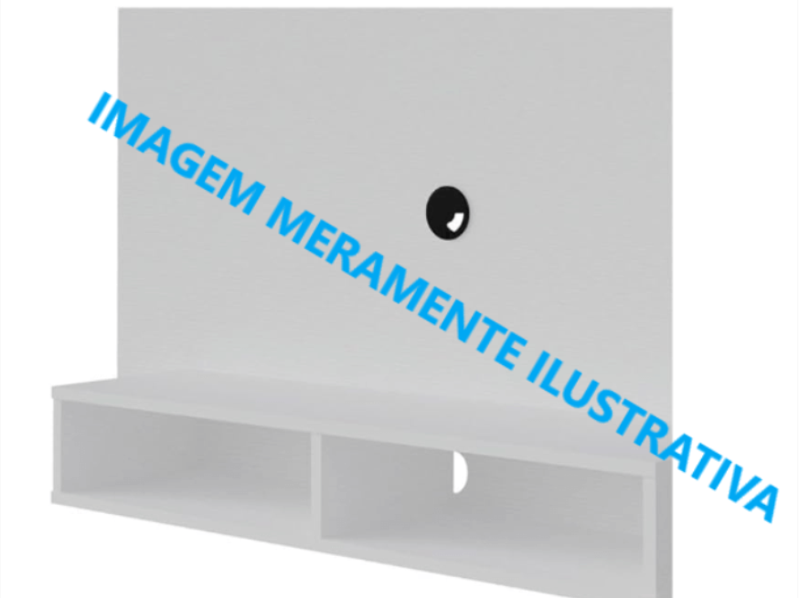 Foto ilustrativa 1 - Painel de parede p/ televisor, pequeno, cor branca.