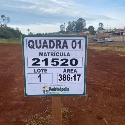 QUADRA 01, LOTE 01, AVENIDA COMERCIAL DO VALLE, LOTEAMENTO VIA COMERCIAL DO VALLE, PEDRINÓPOLIS/MG, ÁREA DE 386,17 M². MATRÍCULA: 21520. NO ESTADO EM QUE SE ENCONTRA.