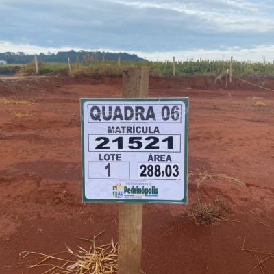 QUADRA 06, LOTE 01, AVENIDA COMERCIAL DO VALLE, LOTEAMENTO VIA COMERCIAL DO VALLE, PEDRINÓPOLIS/MG, ÁREA DE 288,03 M². MATRÍCULA: 21521. NO ESTADO EM QUE SE ENCONTRA.
