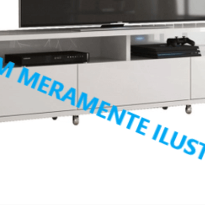 Rack baixa, com 3 portas de correr e prateleira