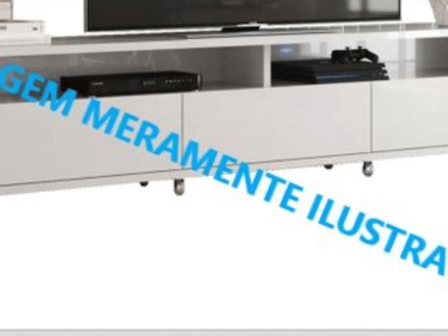 Foto ilustrativa 1 - Rack baixa, com 3 portas de correr e prateleira